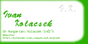 ivan kolacsek business card